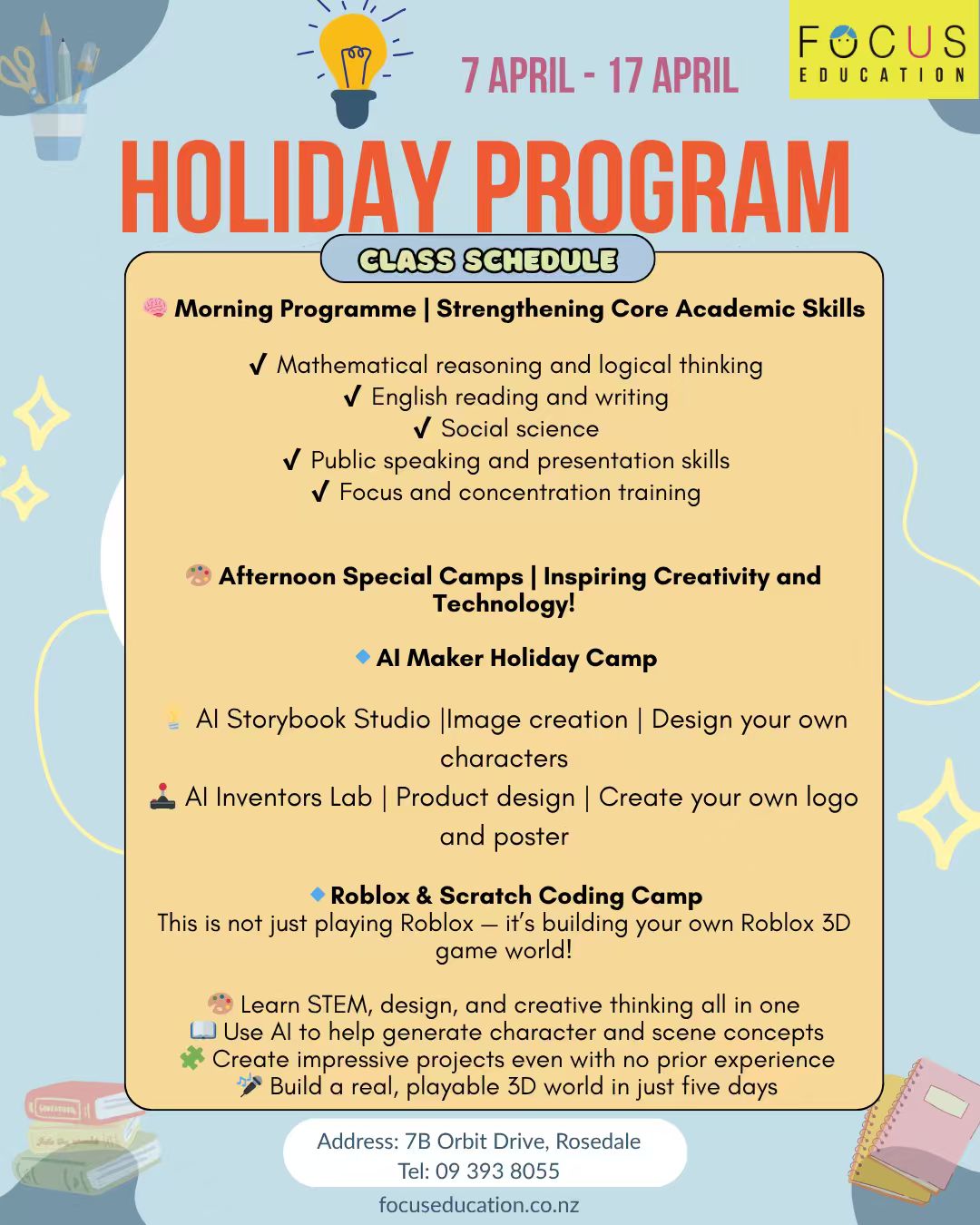 Our Holiday Program – Focus Education NZ